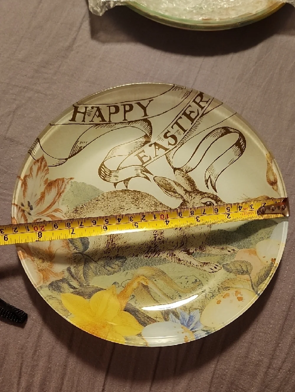 Williams Sonima Happy Easter Decorative Bunny Plate - Pastel Floral Design